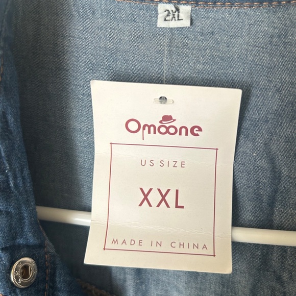 Red Checkered Dress with Denim Shirt 2XL - Picture 3 of 5